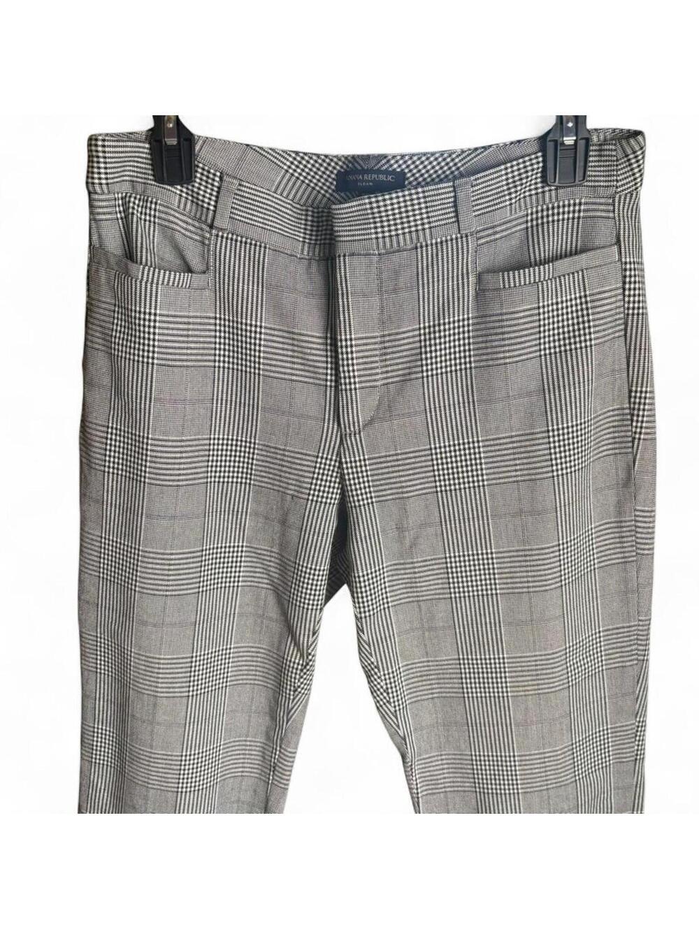 Banana Republic grey & black plaid trousers Size 8 #preppy #workwear - Picture 4 of 5